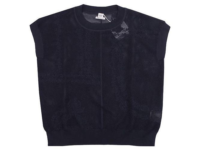 Hermès Kurzärmeliger Strick-Short En Desordre Fleurs Schwarz - Ansicht 8