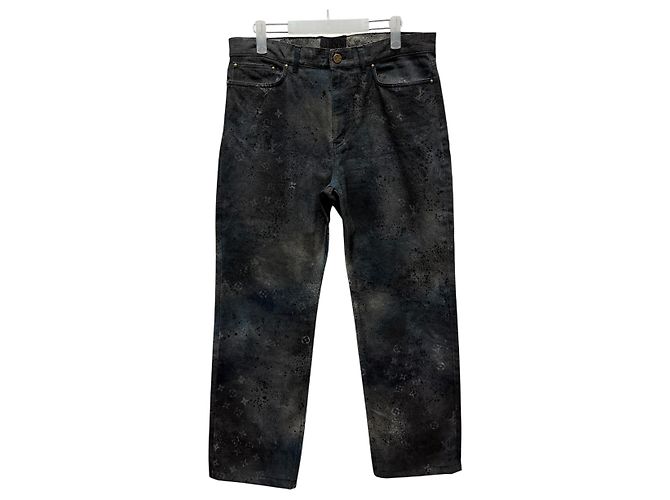 Louis Vuitton Jeans Regular Fit Spray Monogram Nero - vista 2