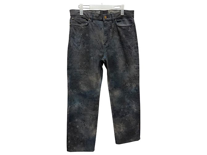 Louis Vuitton Jeans Regular Fit Spray Monogram Nero - vista 3
