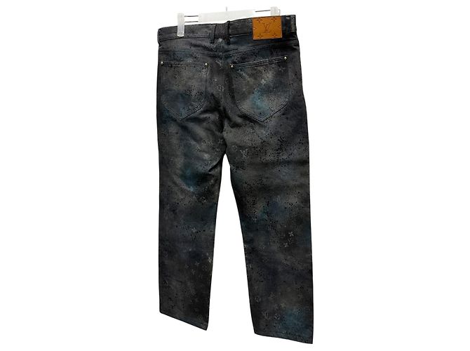 Louis Vuitton Jeans Regular Fit Spray Monogram Nero - vista 6