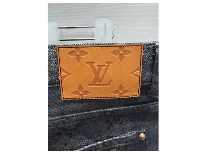 Louis Vuitton Jeans Regular Fit Spray Monogram Nero - vista 8