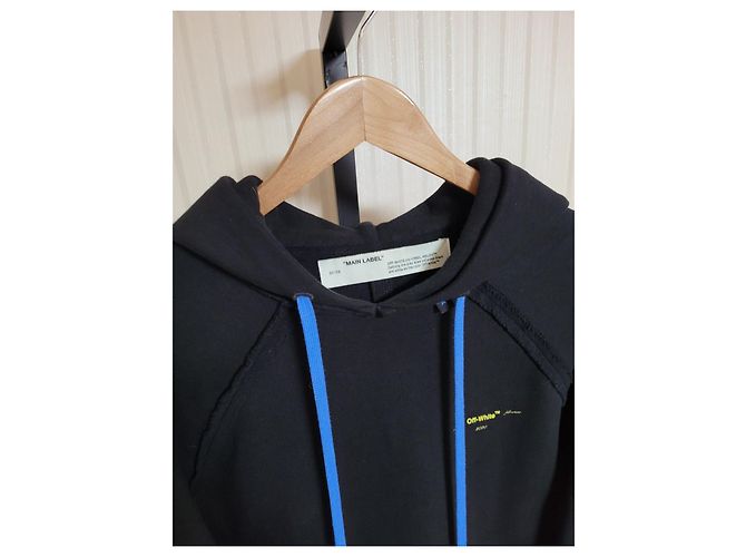 Off White Oversized-Kapuzenpullover aus schwarzem Acryl mit Pfeil-Motiv - Ansicht 2