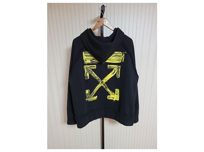 Off White Oversized-Kapuzenpullover aus schwarzem Acryl mit Pfeil-Motiv - Ansicht 4