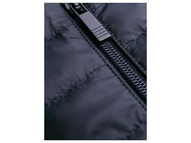 Thom Browne Jaqueta de pluma leve com capuz e braçadeira diagonal Preto - vista 6