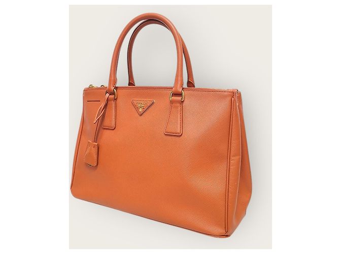Prada Borsa a tracolla Papaya Saffiano Lux Tote Arancione - vista 2