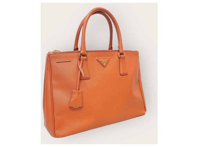 Prada Borsa a tracolla Papaya Saffiano Lux Tote Arancione - vista 3