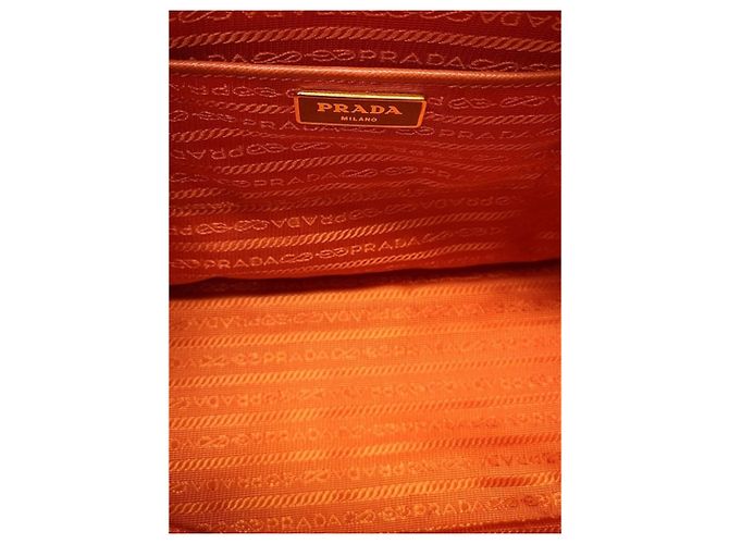 Prada Borsa a tracolla Papaya Saffiano Lux Tote Arancione - vista 4