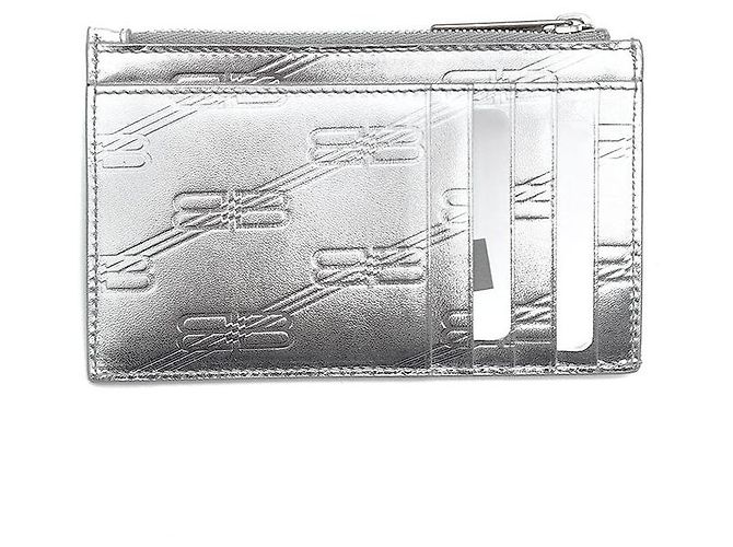 Balenciaga Kartenetui mit Monogramm-Prägung Silber - Ansicht 2