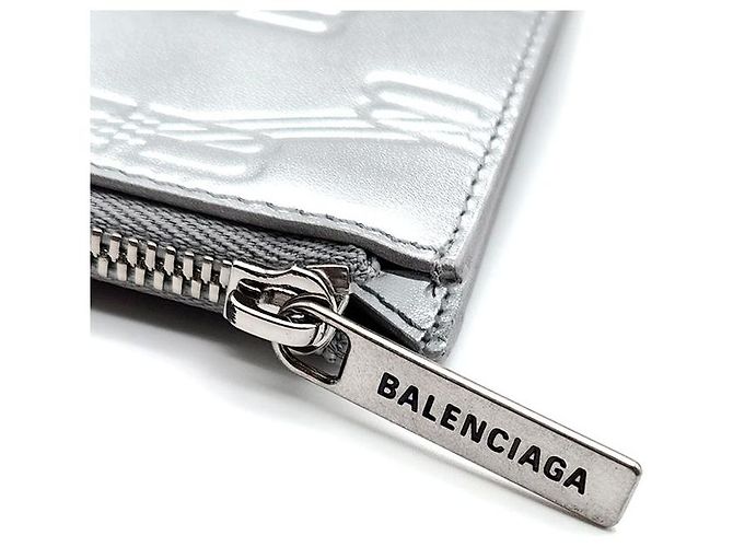 Balenciaga Kartenetui mit Monogramm-Prägung Silber - Ansicht 5