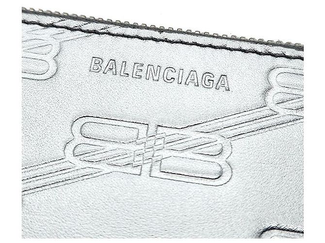 Balenciaga Kartenetui mit Monogramm-Prägung Silber - Ansicht 6