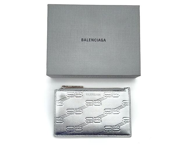 Balenciaga Kartenetui mit Monogramm-Prägung Silber - Ansicht 7