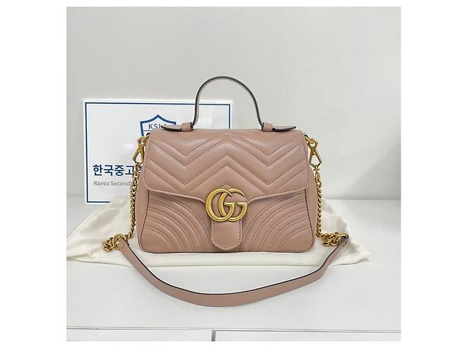 Gucci Borsa Matelassé Marmont con manico e tracolla Marrone - vista 2