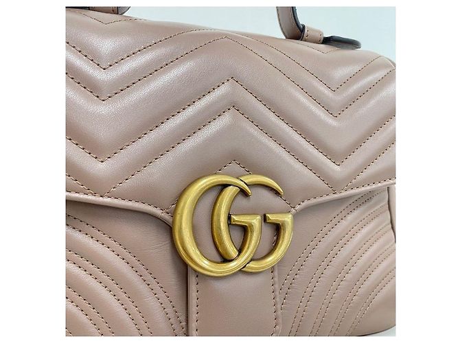 Gucci Borsa Matelassé Marmont con manico e tracolla Marrone - vista 3