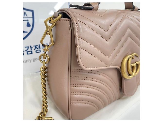 Gucci Borsa Matelassé Marmont con manico e tracolla Marrone - vista 4