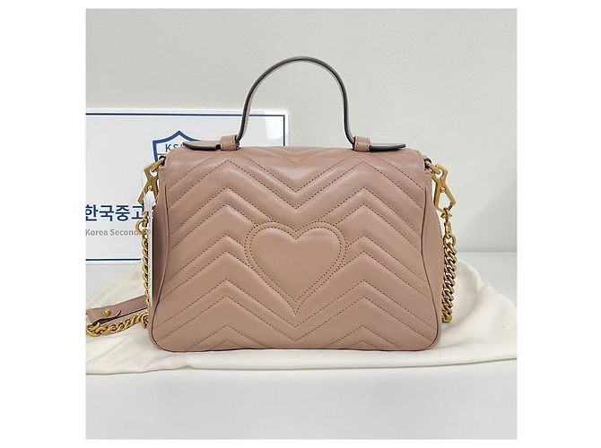 Gucci Borsa Matelassé Marmont con manico e tracolla Marrone - vista 7