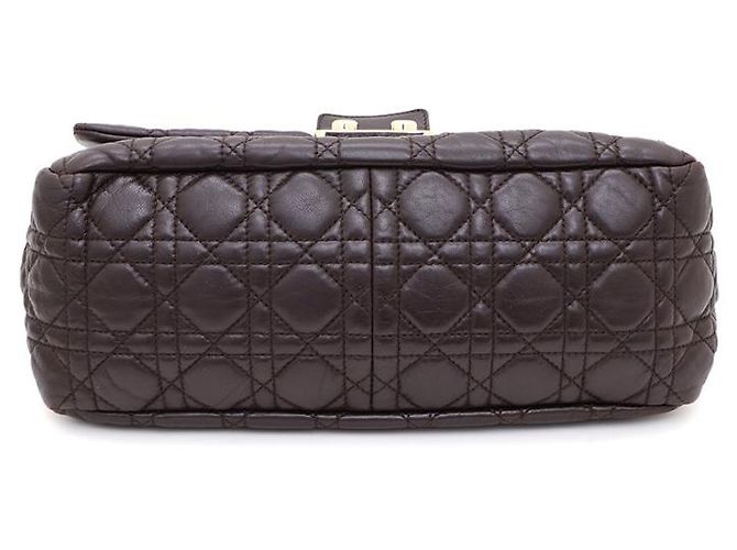 Dior Borsa a tracolla New Lock in agnello con catena argentata Marrone - vista 15
