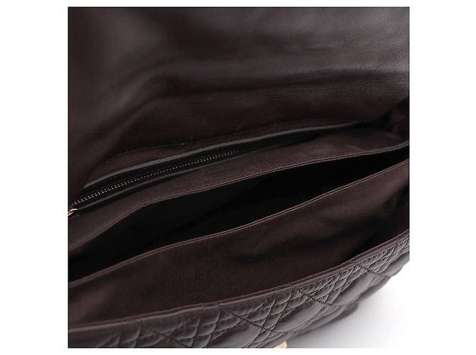 Dior Borsa a tracolla New Lock in agnello con catena argentata Marrone - vista 16