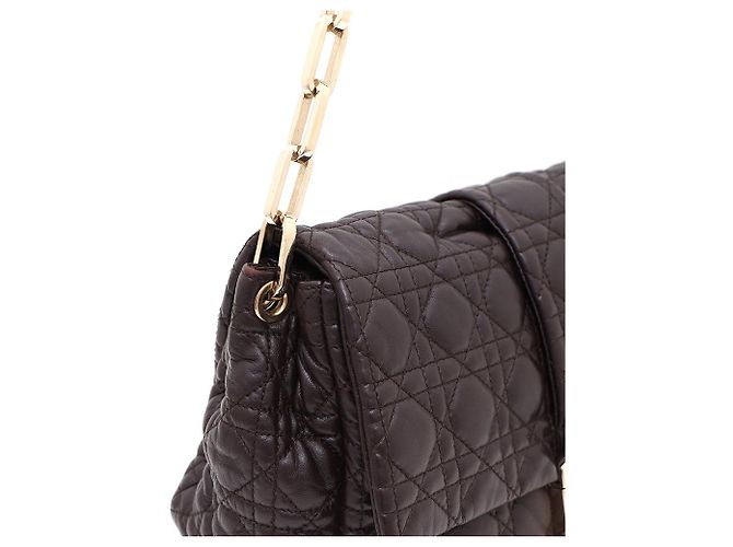 Dior Borsa a tracolla New Lock in agnello con catena argentata Marrone - vista 5
