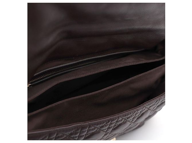 Dior Borsa a tracolla New Lock in agnello con catena argentata Marrone - vista 8