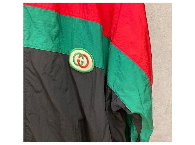 Gucci Giacca oversize in nylon a righe Nero - vista 4