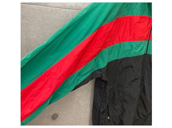 Gucci Giacca oversize in nylon a righe Nero - vista 5