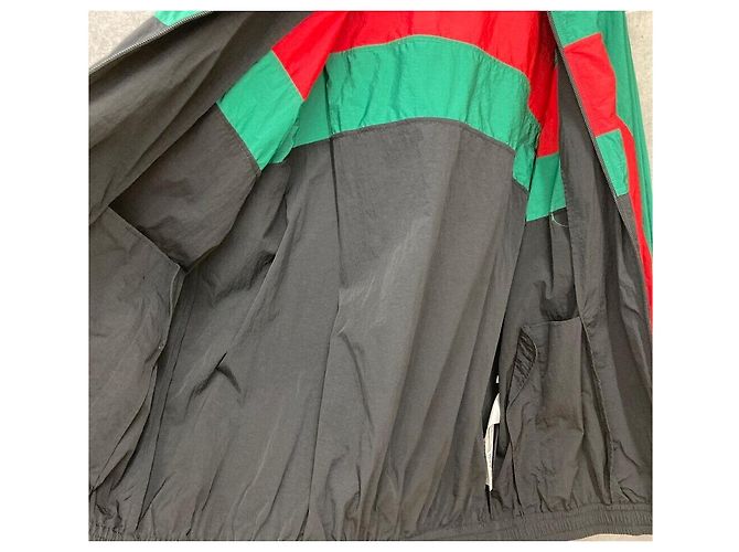 Gucci Giacca oversize in nylon a righe Nero - vista 7