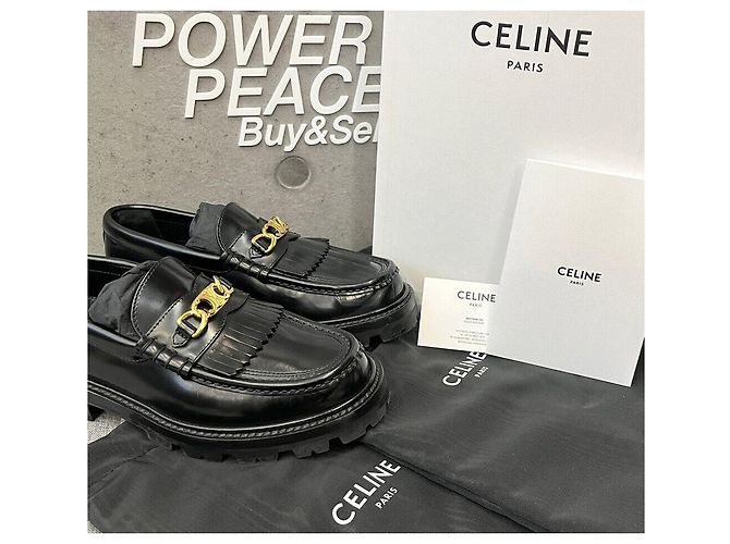 Céline Mocassino Margaret con catena Triumph Nero - vista 7