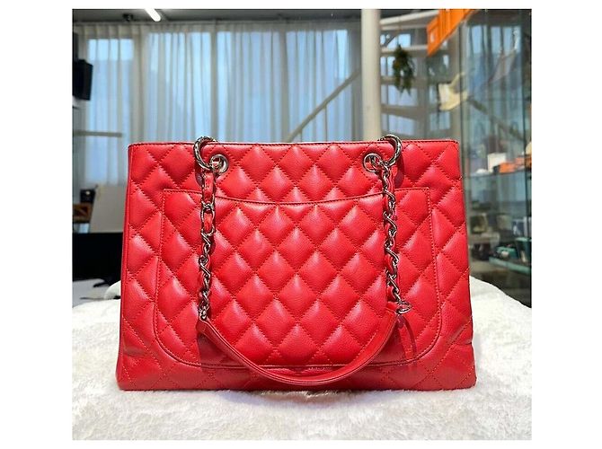 Chanel Grand Shopping Caviar Red Silver Series Rosso - vista 2