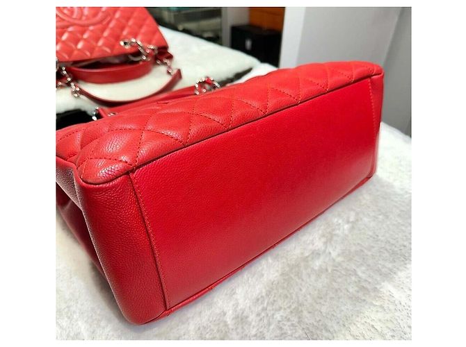 Chanel Grand Shopping Caviar Red Silver Series Rosso - vista 3