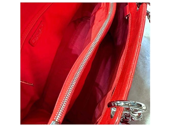 Chanel Grand Shopping Caviar Red Silver Series Rosso - vista 4