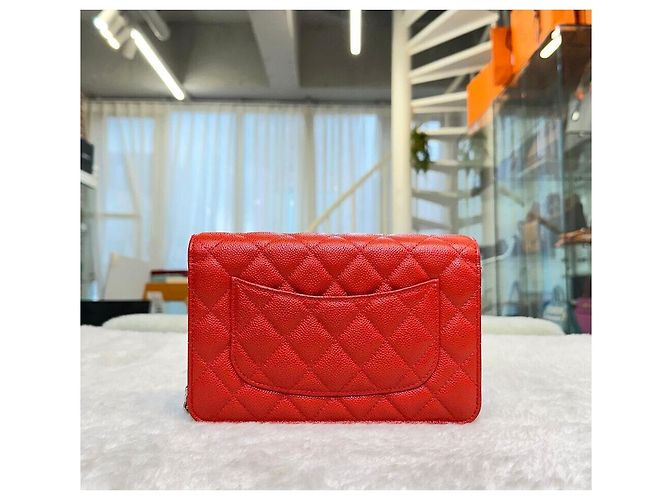 Chanel Borsa a tracolla mini Caviar WOC Silver Red Series Rosso - vista 2