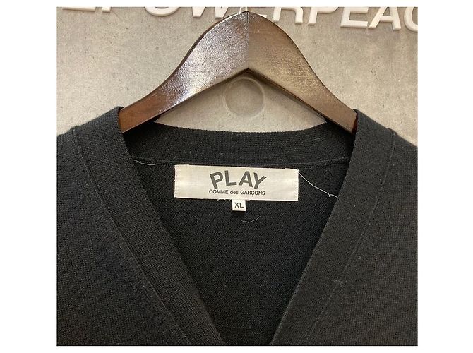 Comme Des Garcons Cardigan XL Play Goldheart Nero - vista 3