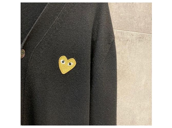 Comme Des Garcons Cardigan XL Play Goldheart Nero - vista 4
