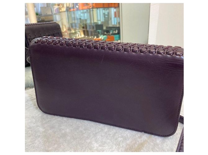 Bottega Veneta Borsa a Spalla in Pelle Nappa Viola Oro Porpora - vista 4