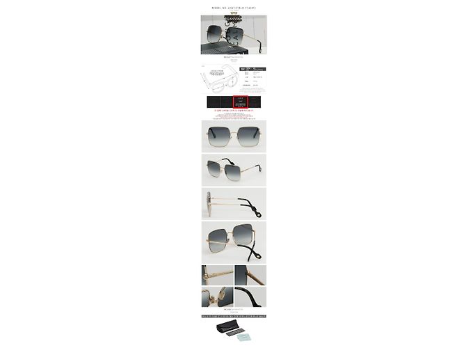 Lanvin Gafas de sol cuadradas en metal dorado lujo moda oversize Multicolor - vista 3