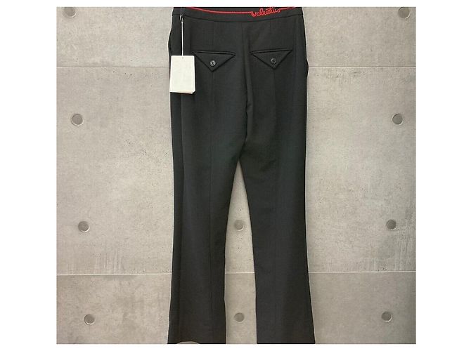 Valentino Pantaloni con logo decorato con perline da donna Nero Rosso - vista 2