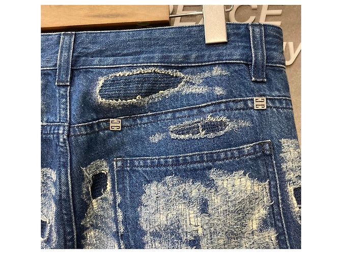 Givenchy Pantaloni in denim distrutto blu medio - vista 4