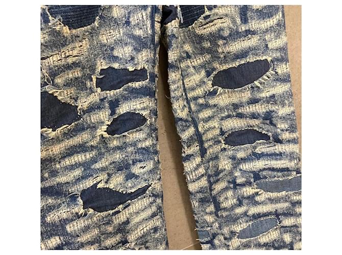Givenchy Pantaloni in denim distrutto blu medio - vista 5