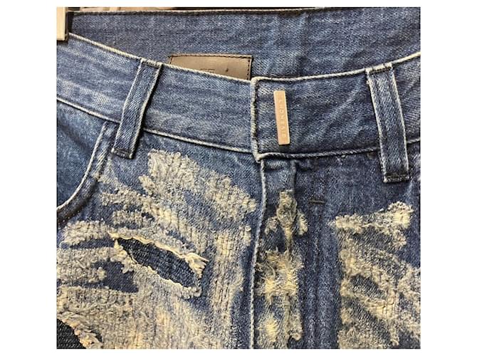 Givenchy Pantaloni in denim distrutto blu medio - vista 6
