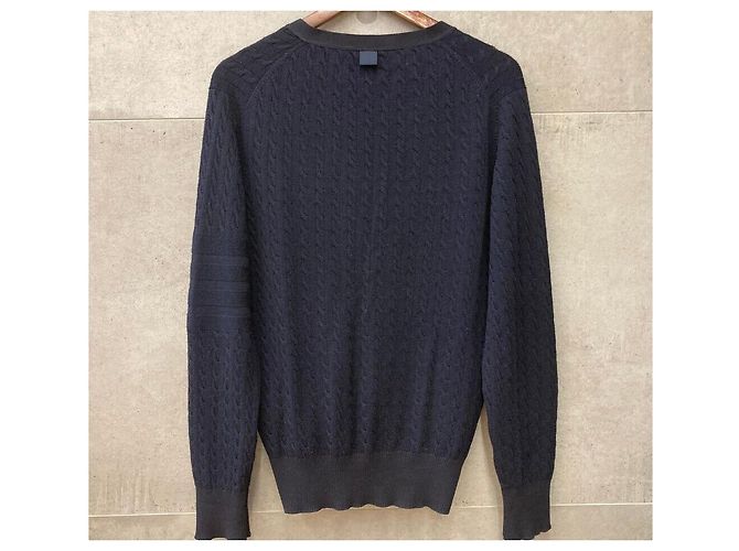 Thom Browne Wollstrickjacke mit Zopfmuster Navy Blau - Ansicht 2