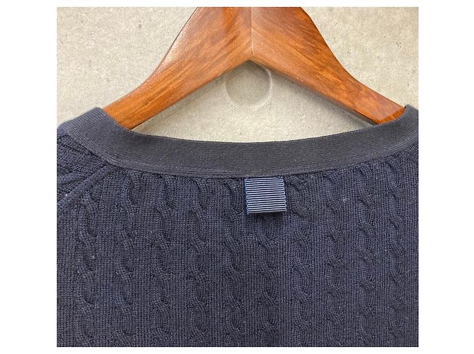 Thom Browne Wollstrickjacke mit Zopfmuster Navy Blau - Ansicht 5