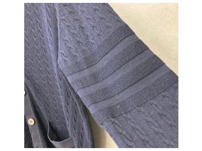 Thom Browne Wollstrickjacke mit Zopfmuster Navy Blau - Ansicht 6