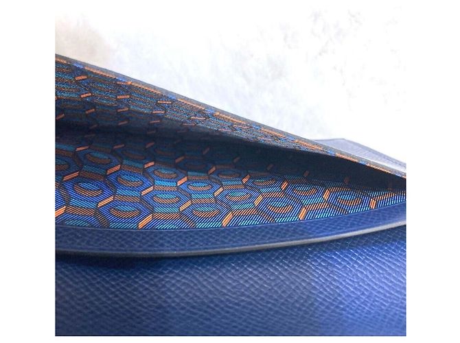 Hermès Citizen Twill Silk Long Wallet Navy Stamp Blue - view 3