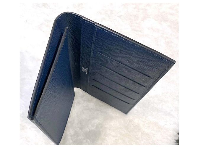 Hermès Citizen Twill Silk Long Wallet Navy Stamp Blue - view 4