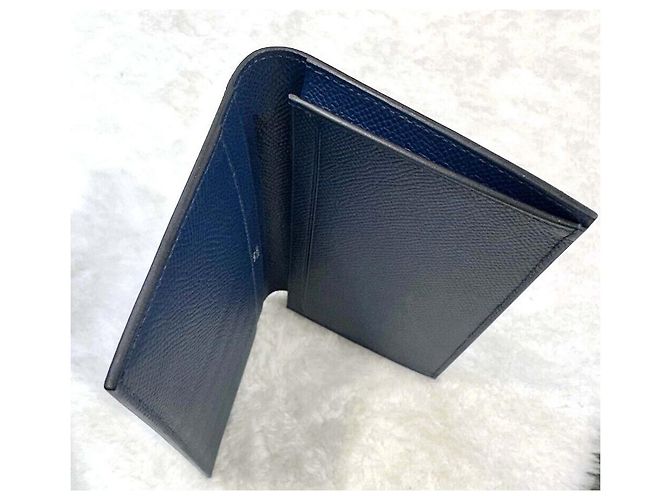 Hermès Citizen Twill Silk Long Wallet Navy Stamp Blue - view 8