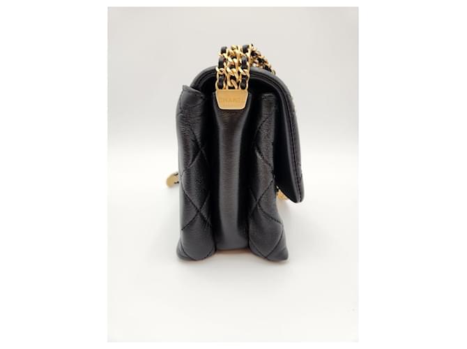 Chanel Borsa con patta e catena Nero - vista 3