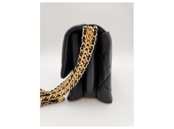 Chanel Borsa con patta e catena Nero - vista 4