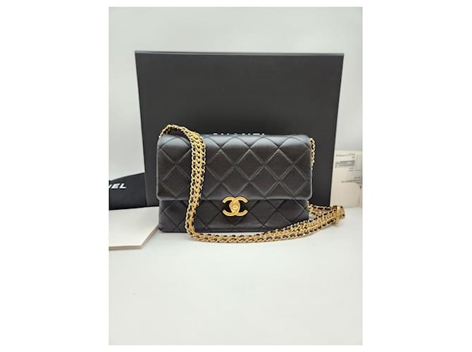 Chanel Borsa con patta e catena Nero - vista 6