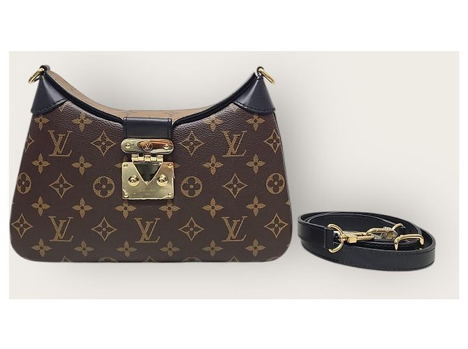 Louis Vuitton Borsa a tracolla Twiny in tela Monogram Reverse Marrone - vista 8