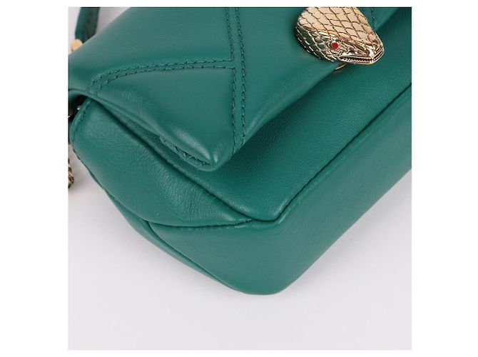 Bulgari Borsa a tracolla Nano Serpenti in tonalità oro Verde - vista 10